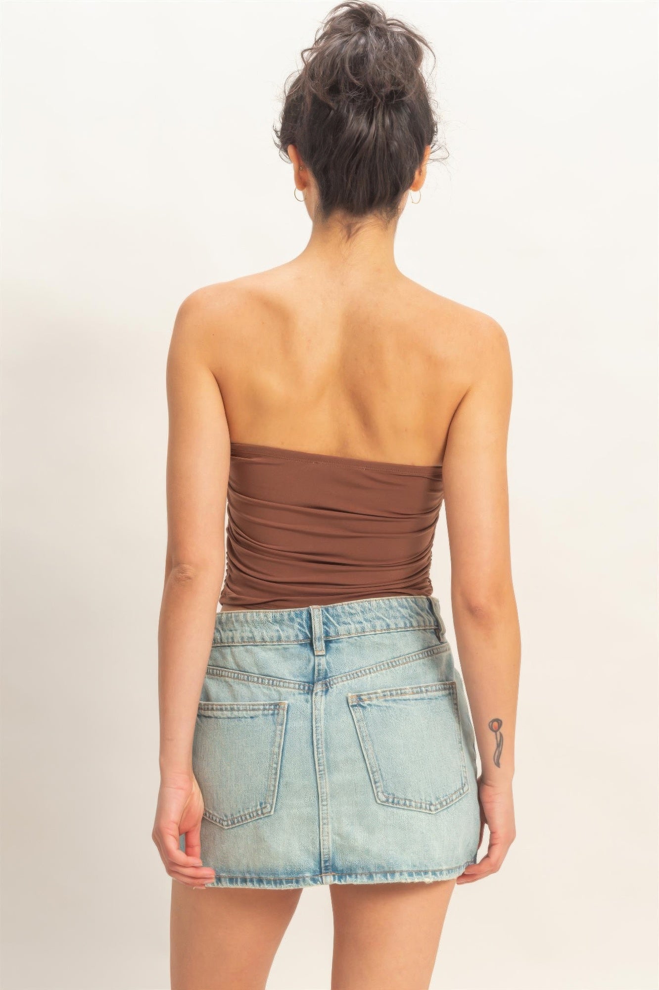 Ruched Bandeau Tube Top - Tigbul's Variety Fashion Shop