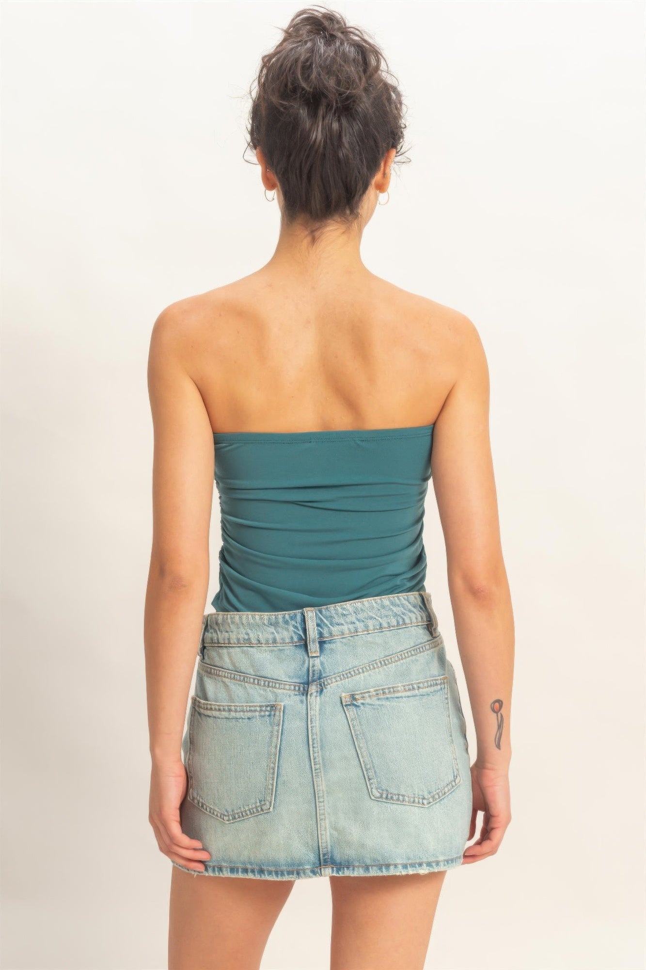 Ruched Bandeau Tube Top - Tigbul's Variety Fashion Shop