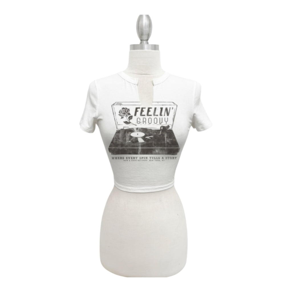 Vintage Groove Graphic Crop Tee - Tigbul's Variety Fashion Shop