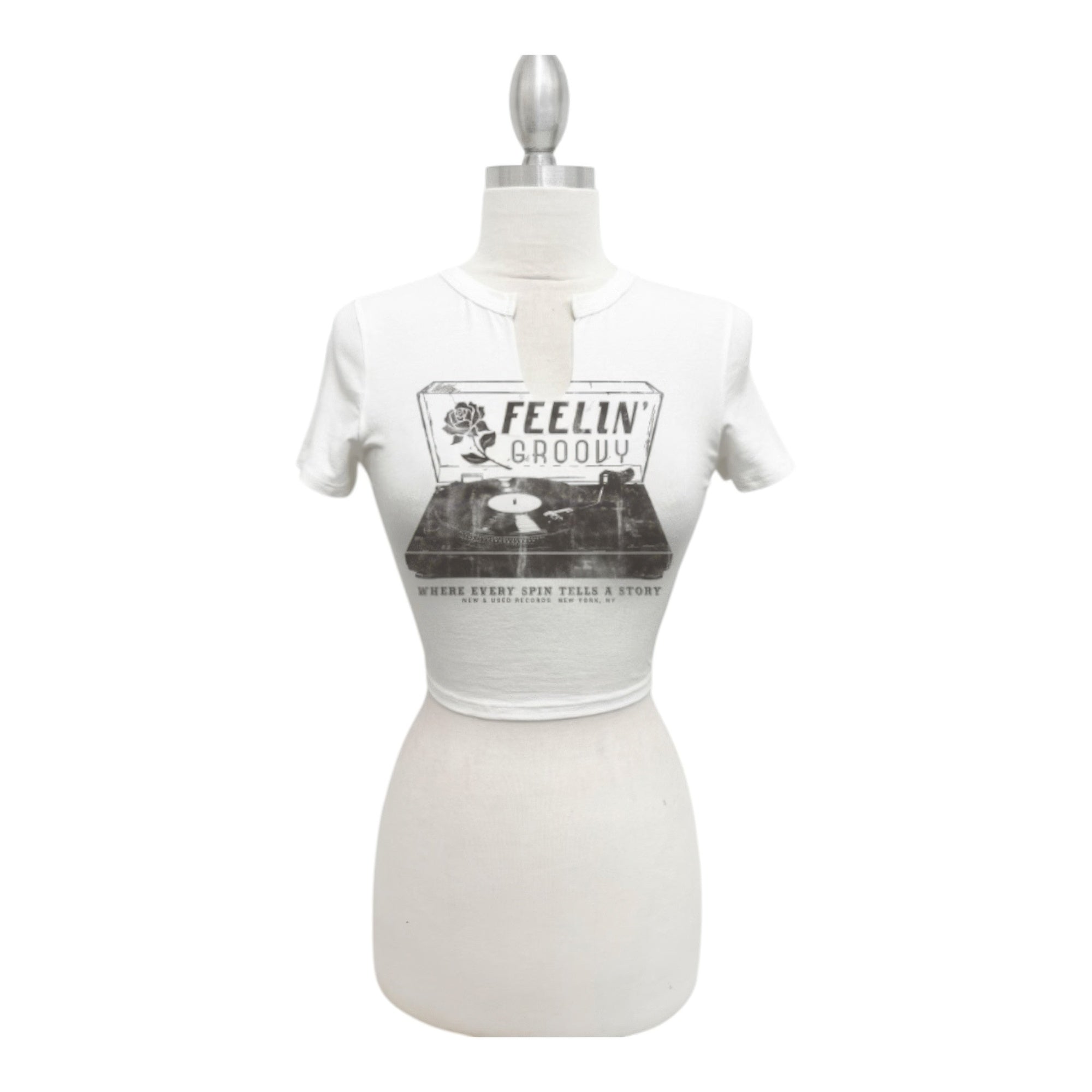 Vintage Groove Graphic Crop Tee - Tigbul's Variety Fashion Shop