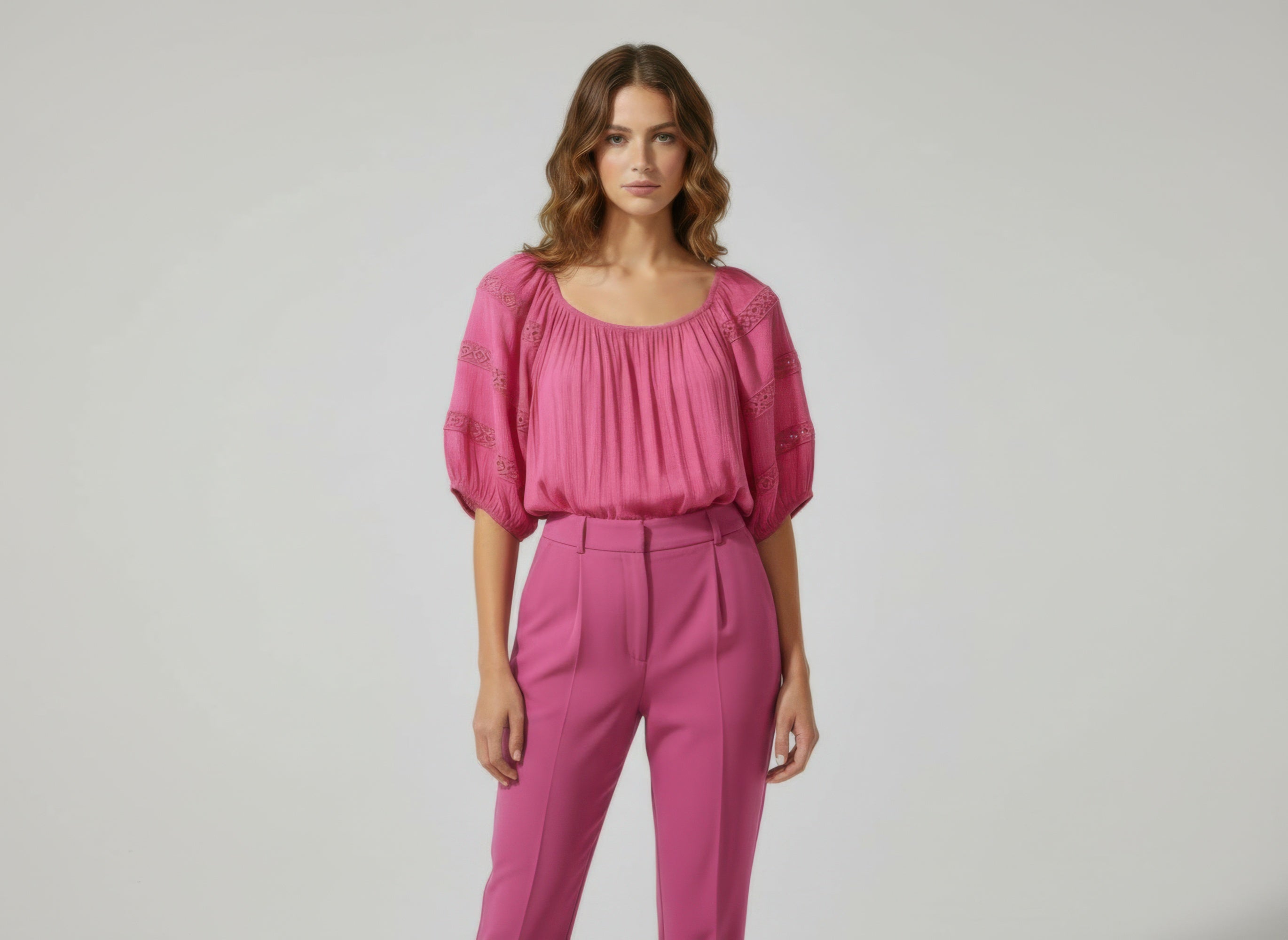 Unique Spectrum Solid Short Sleeve Blouse - Tigbul's Variety Fashion Shop