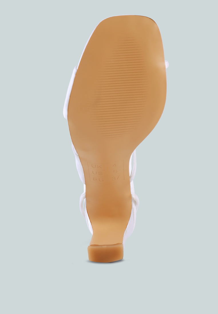 Chasm Satin Ruched Strap Tie Up Sandals - Tigbul's Variety Fashion Shop
