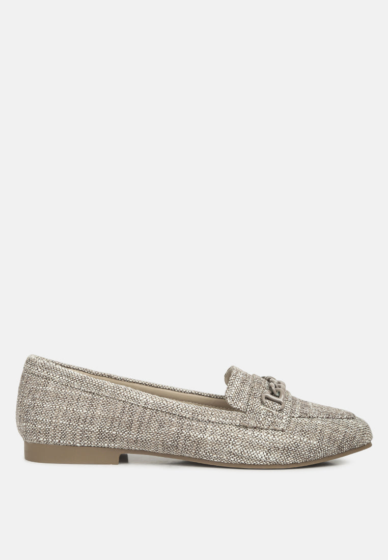 Abeera Chain Embellished Loafers - Tigbul's Variety Fashion Shop