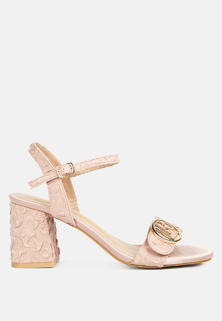 Chaplet Textured Block Heel Sandals - Tigbul's Variety Fashion Shop