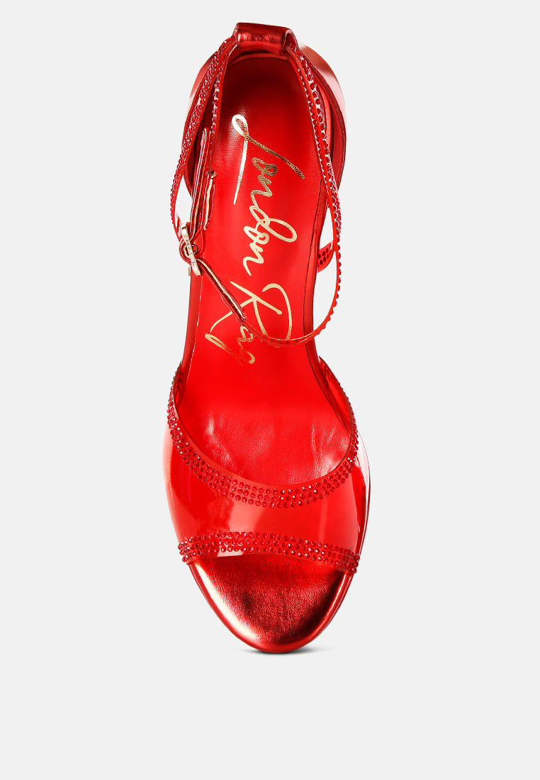 Cinderella Rhinestones Embellished Stiletto Platform Sandals - Tigbul's Variety Fashion Shop