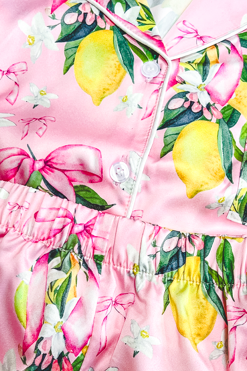 Citrine Coquette Satin Pajamas - Tigbul's Variety Fashion Shop