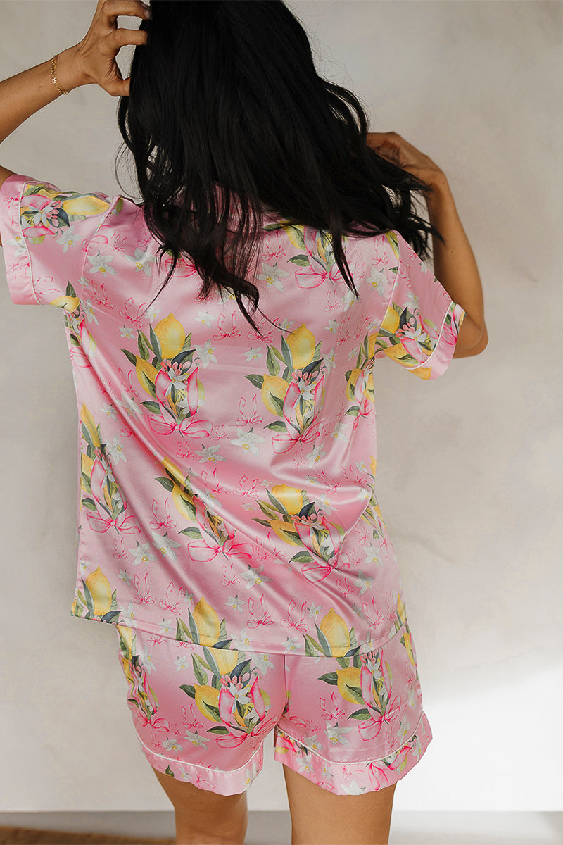 Citrine Coquette Satin Pajamas - Tigbul's Variety Fashion Shop