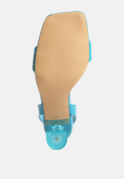Clear Spool Heel Sandals - Tigbul's Variety Fashion Shop