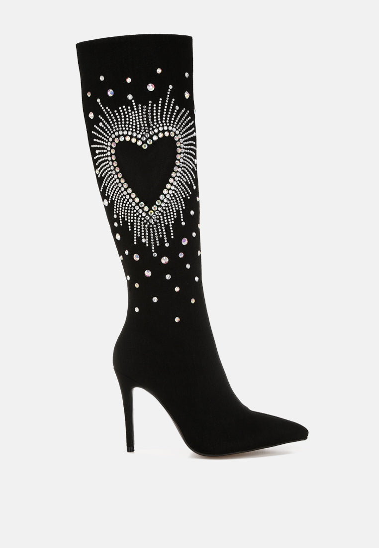 Coastra Rhinestone Embellished Stiletto Boots