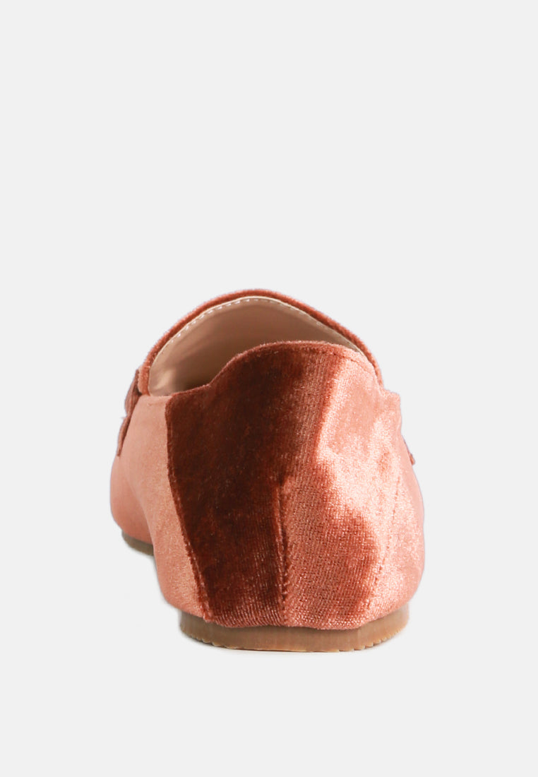Velvet Metal Show Detail Loafers - Tigbul's Variety Fashion Shop