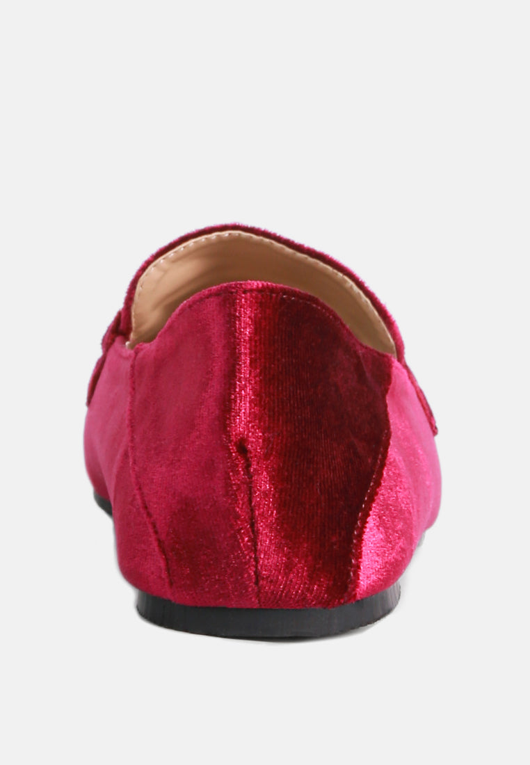 Velvet Metal Show Detail Loafers - Tigbul's Variety Fashion Shop