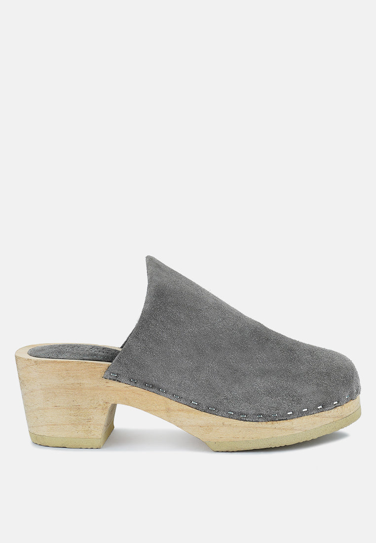 Darcie Suede Clogs - Tigbul's Variety Fashion Shop
