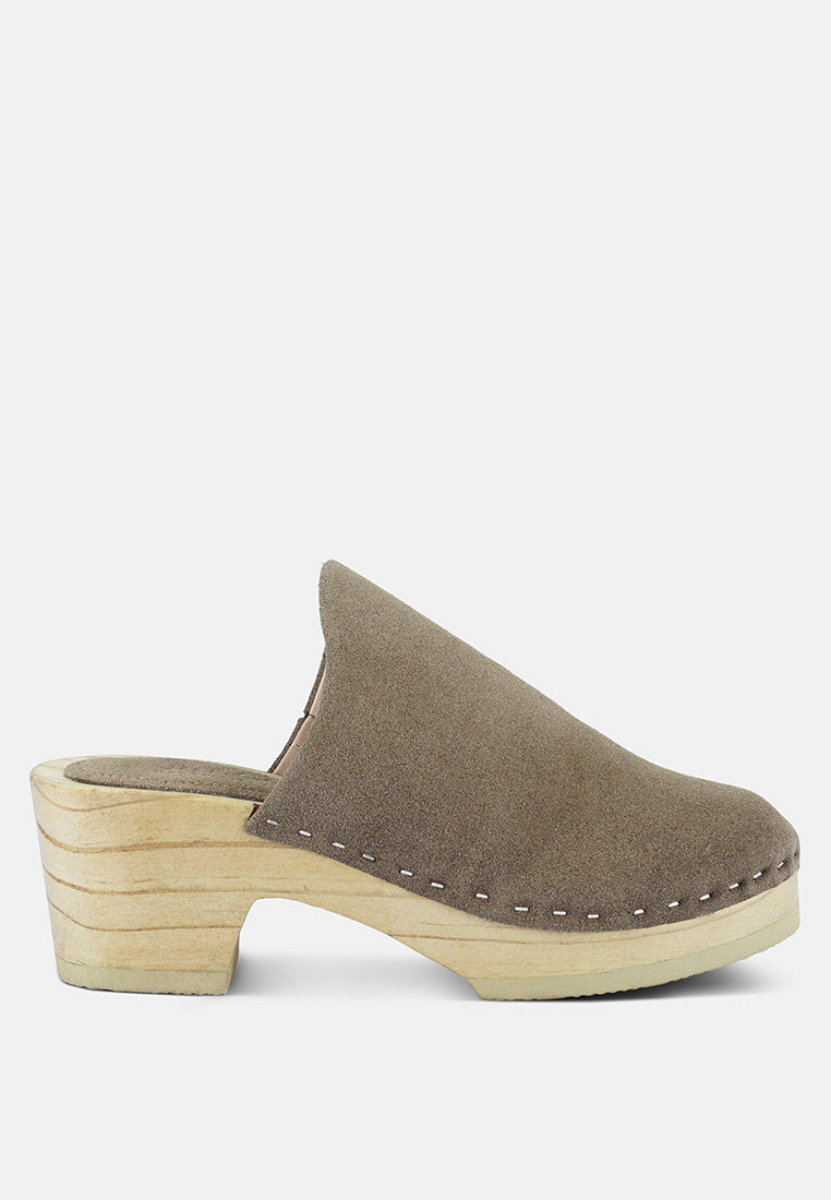 Darcie Suede Clogs - Tigbul's Variety Fashion Shop