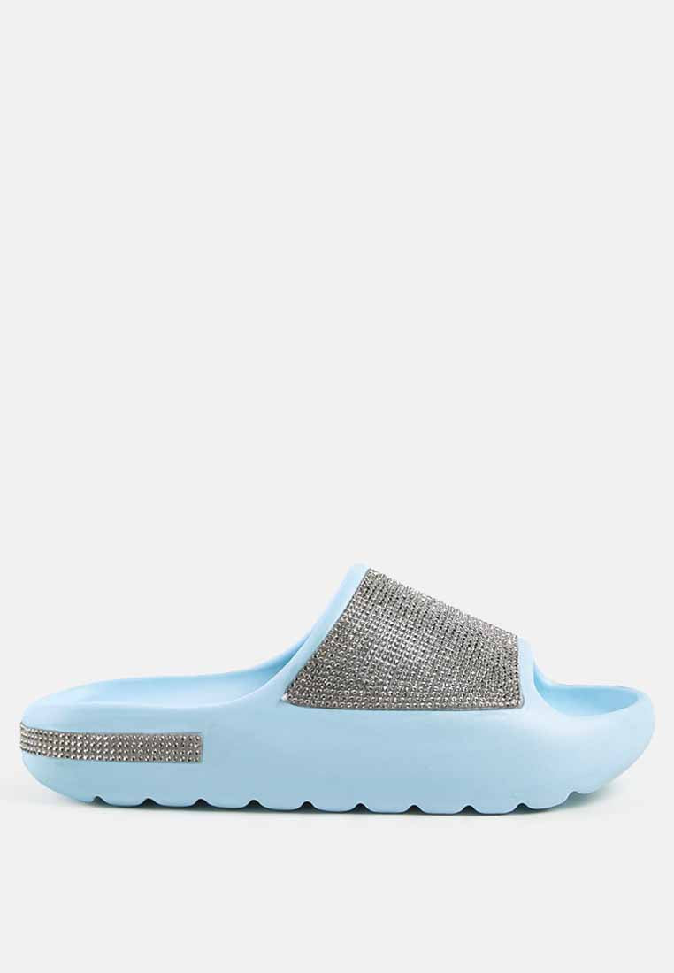 Dumba Diamante Pool Sliders - Tigbul's Variety Fashion Shop