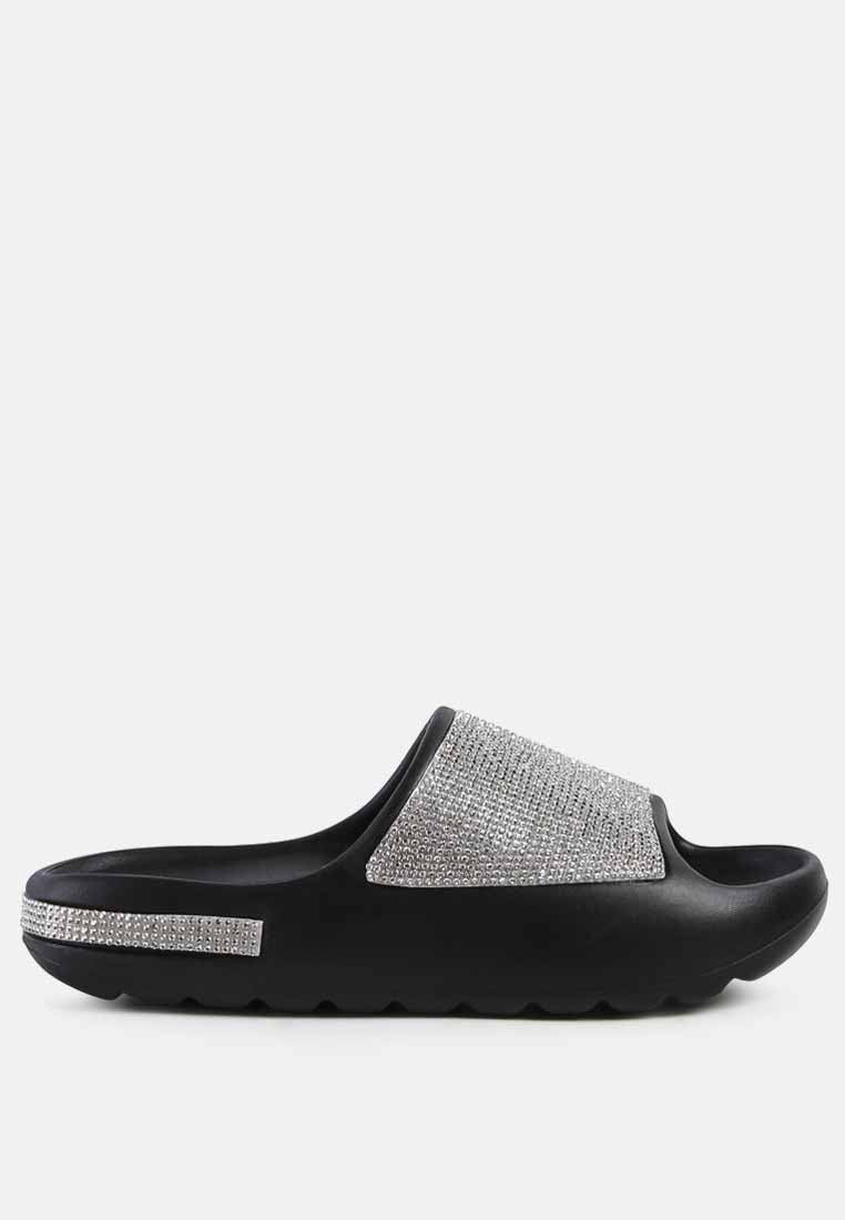 Dumba Diamante Pool Sliders - Tigbul's Variety Fashion Shop