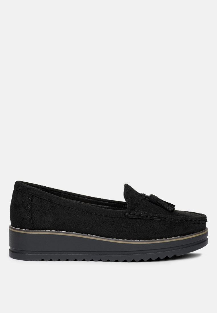 Daiki Platform Lug Sole Tassel Loafers - Tigbul's Variety Fashion Shop