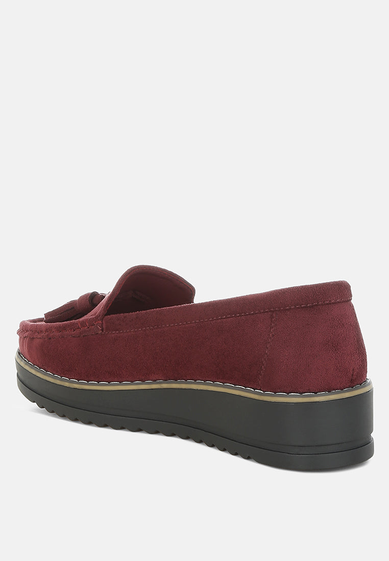 Daiki Platform Lug Sole Tassel Loafers