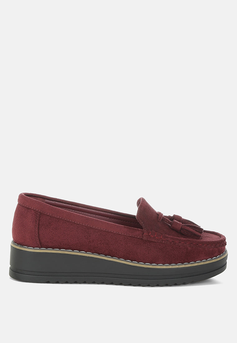 Daiki Platform Lug Sole Tassel Loafers - Tigbul's Variety Fashion Shop