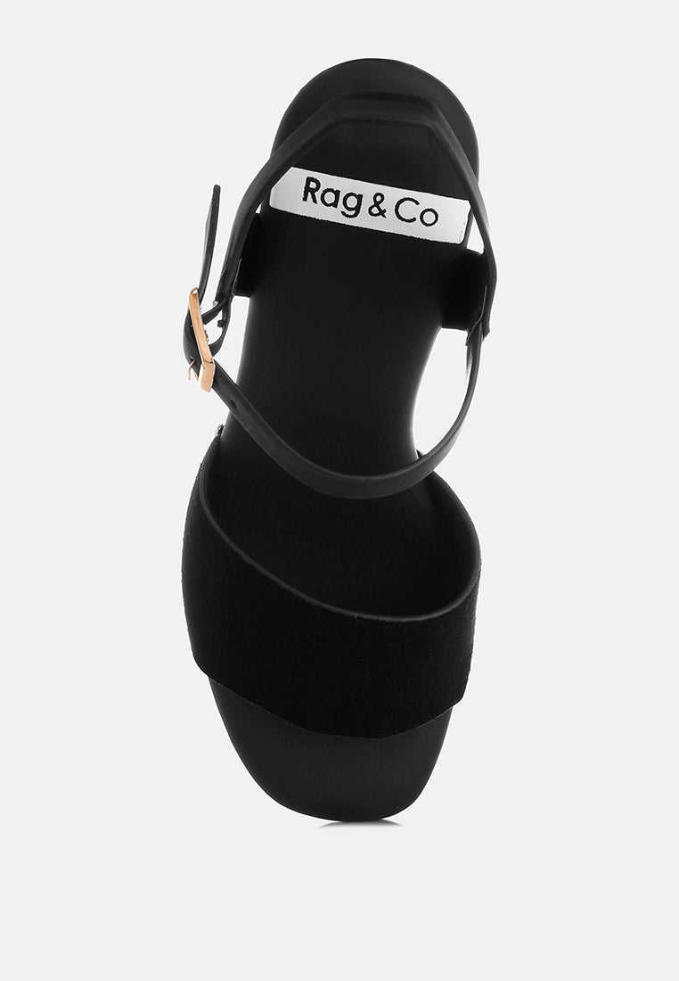Daniela Genuine Suede Leather High Block Sandals