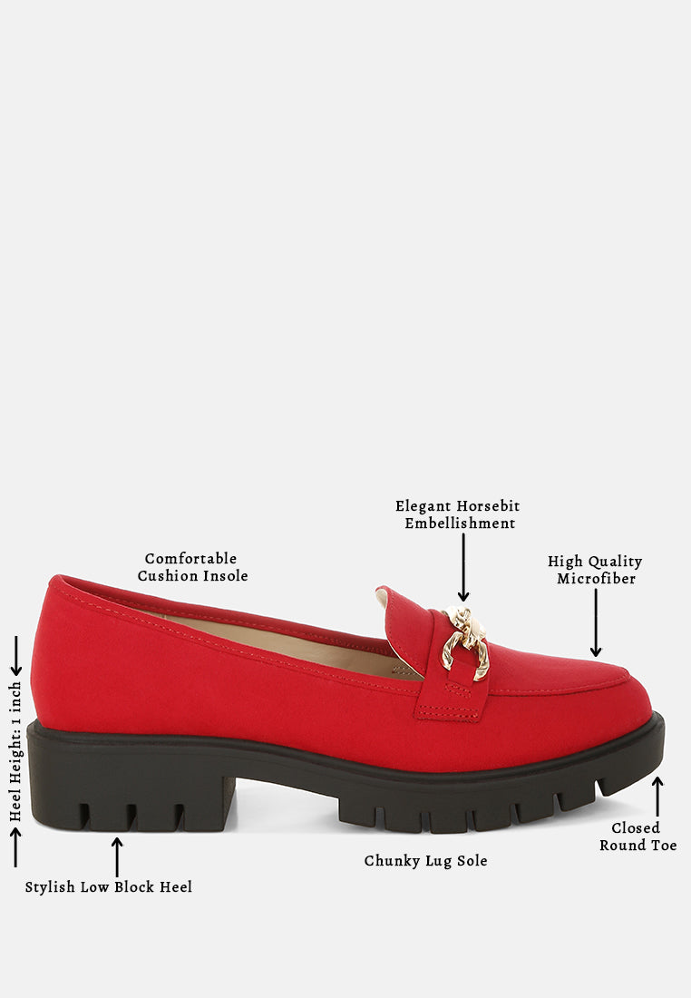 Jacop Micro Suede Metal Chain Link Loafers - Tigbul's Variety Fashion Shop
