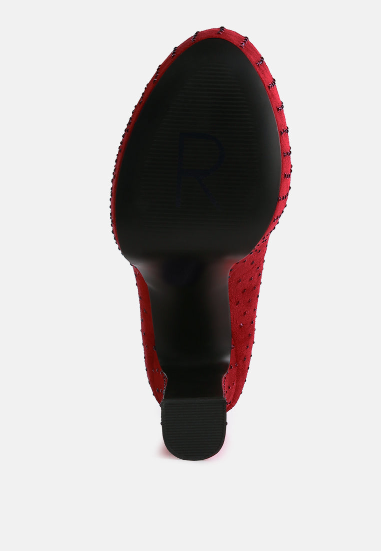 Poppins Glinting Platform High Pumps - Tigbul's Variety Fashion Shop