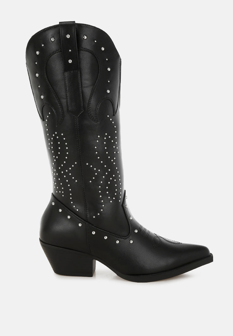 Dockery Studs Embellished Cowboy Boots