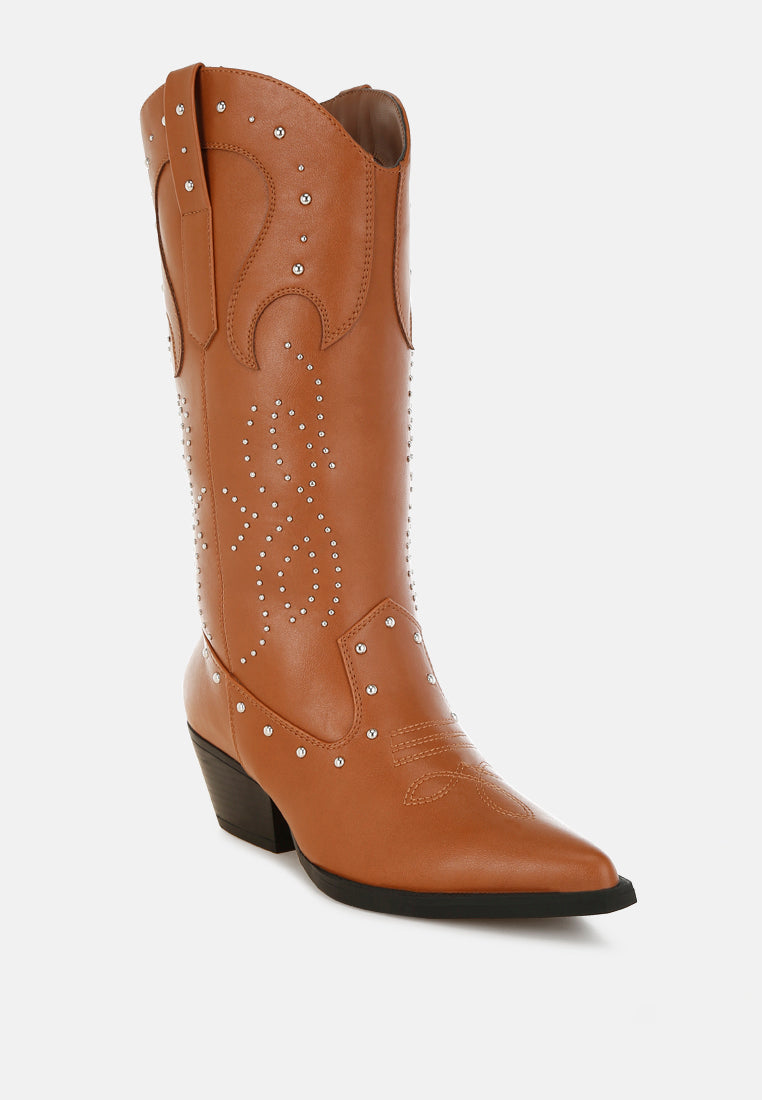 Dockery Studs Embellished Cowboy Boots