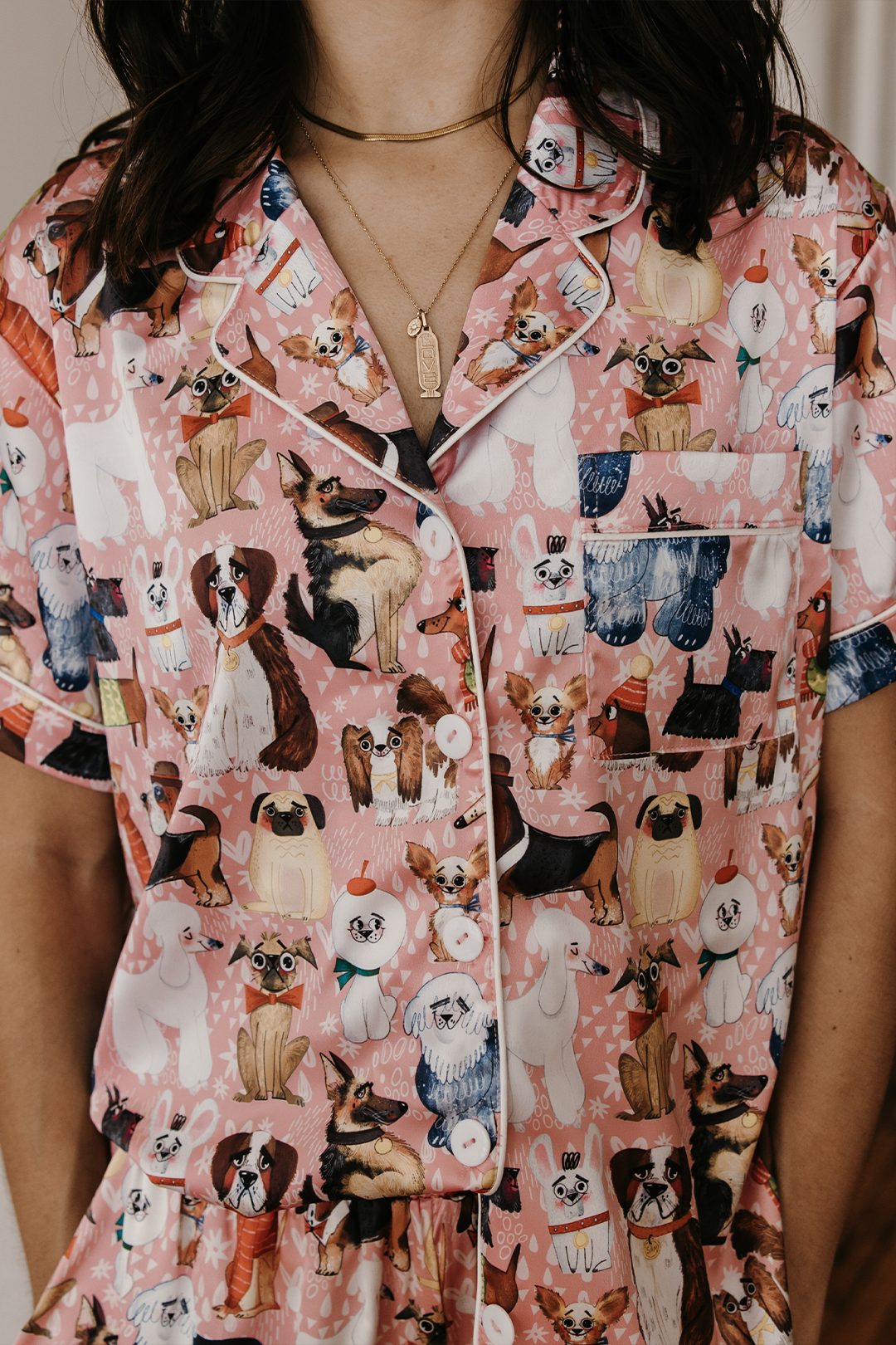 Must Love Dogs Satin Pajamas - Tigbul's Variety Fashion Shop