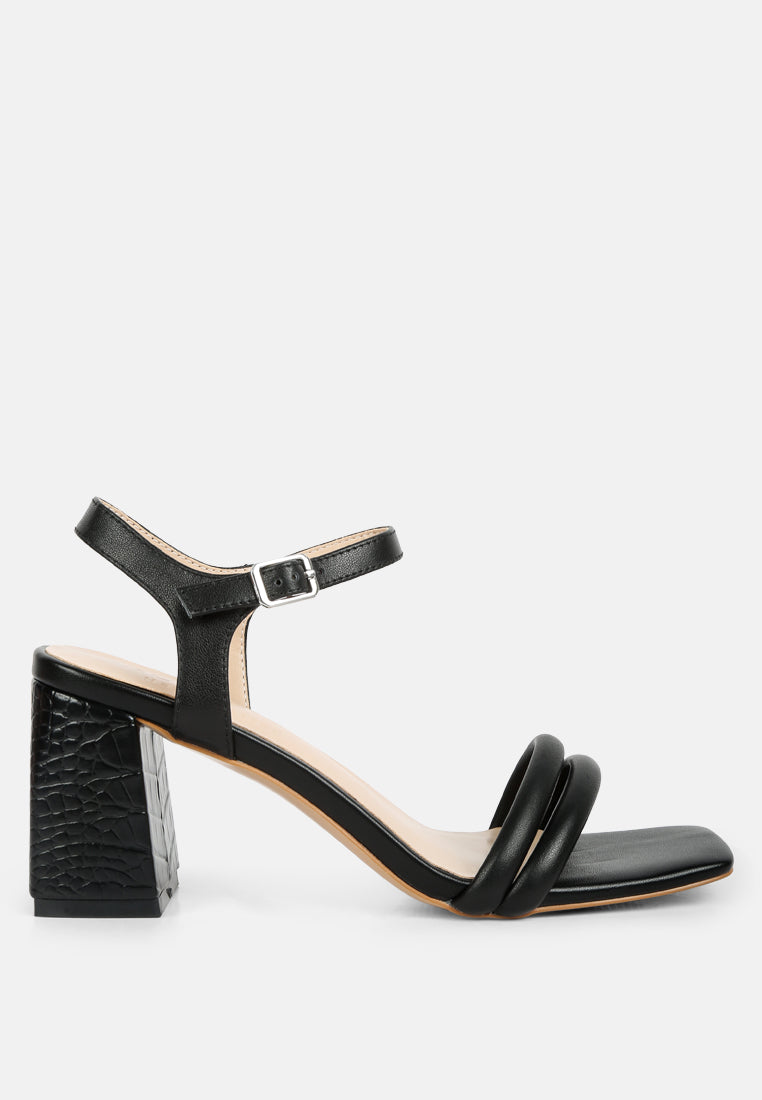 Edyta Ankle Strap Block Heel Sandals - Tigbul's Variety Fashion Shop