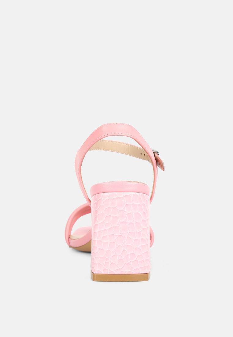 Edyta Ankle Strap Block Heel Sandals