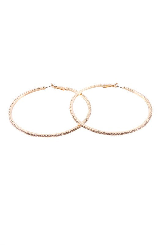 RHINESTONE HOOP EARRINGS - Tigbul's Variety Fashion Shop