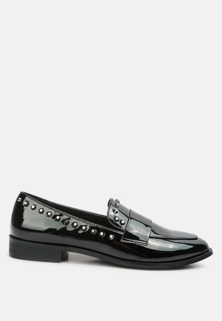 Emilia Patent Stud Penny Loafers - Tigbul's Variety Fashion Shop
