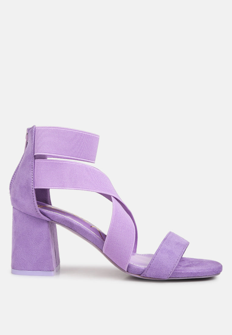 Elastic Strappy Block Heel Sandals - Tigbul's Variety Fashion Shop