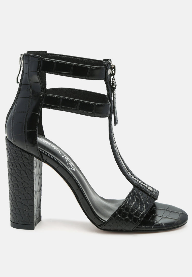 Felicity Zip Up T Strap Sandals - Tigbul's Variety Fashion Shop