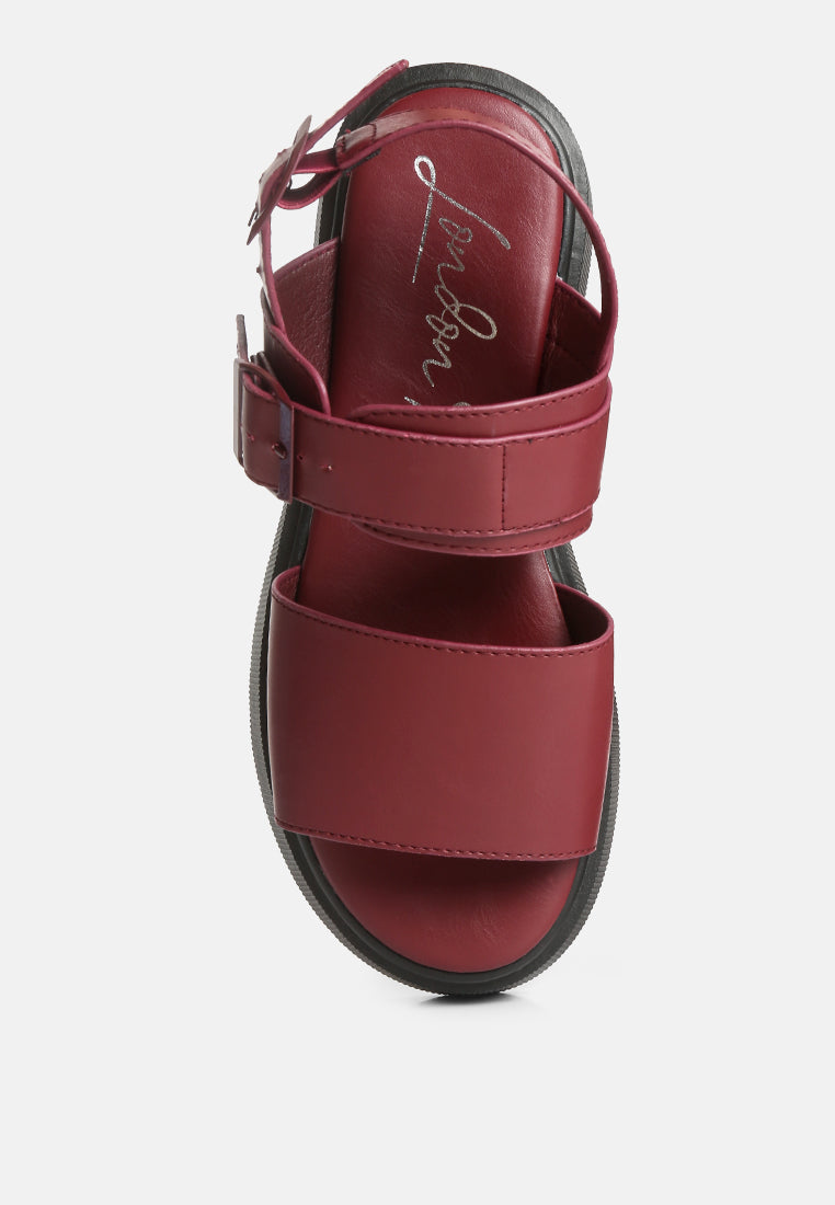 Gladen Pin Buckle Platform Sandals - Tigbul's Variety Fashion Shop