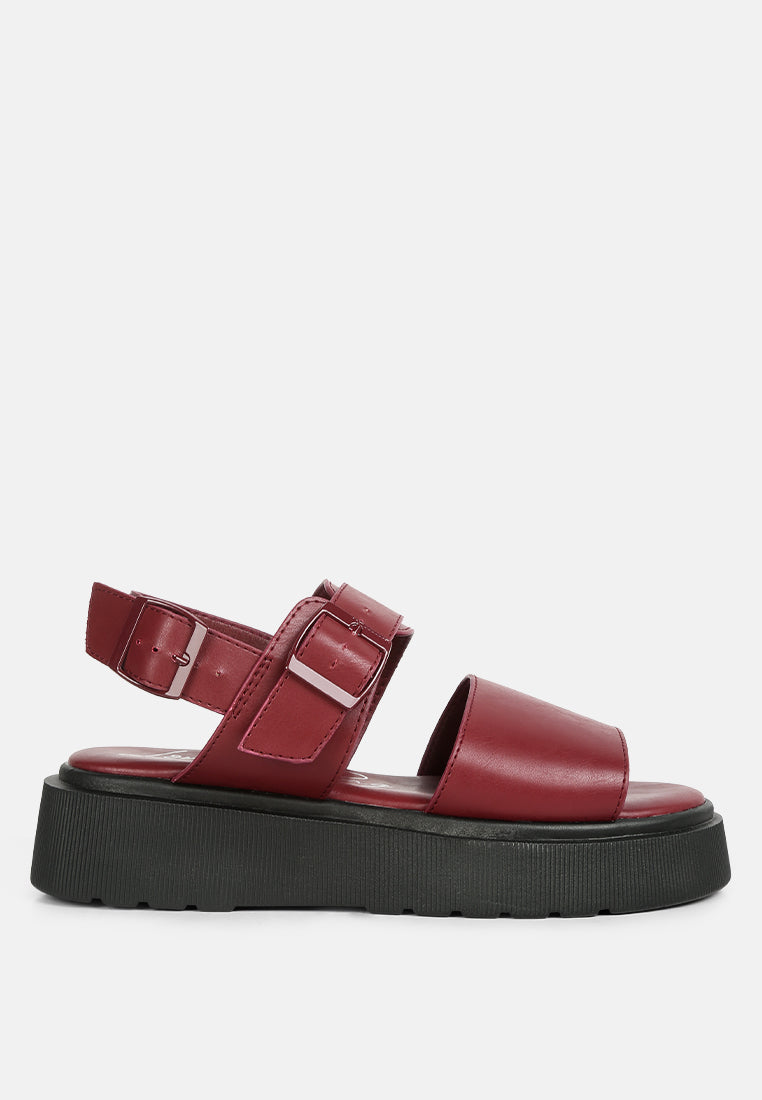 Gladen Pin Buckle Platform Sandals - Tigbul's Variety Fashion Shop