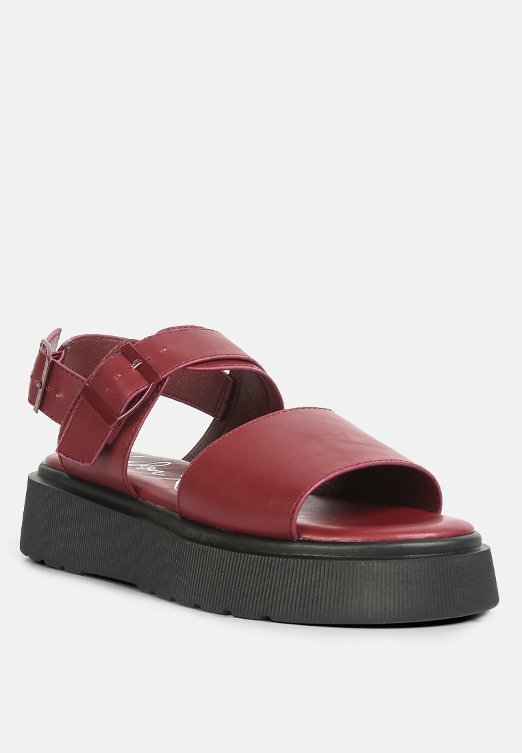 Gladen Pin Buckle Platform Sandals - Tigbul's Variety Fashion Shop