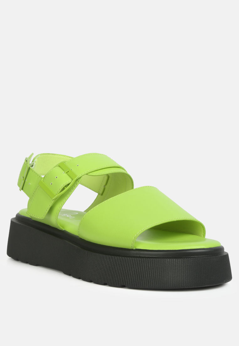 Gladen Pin Buckle Platform Sandals - Tigbul's Variety Fashion Shop