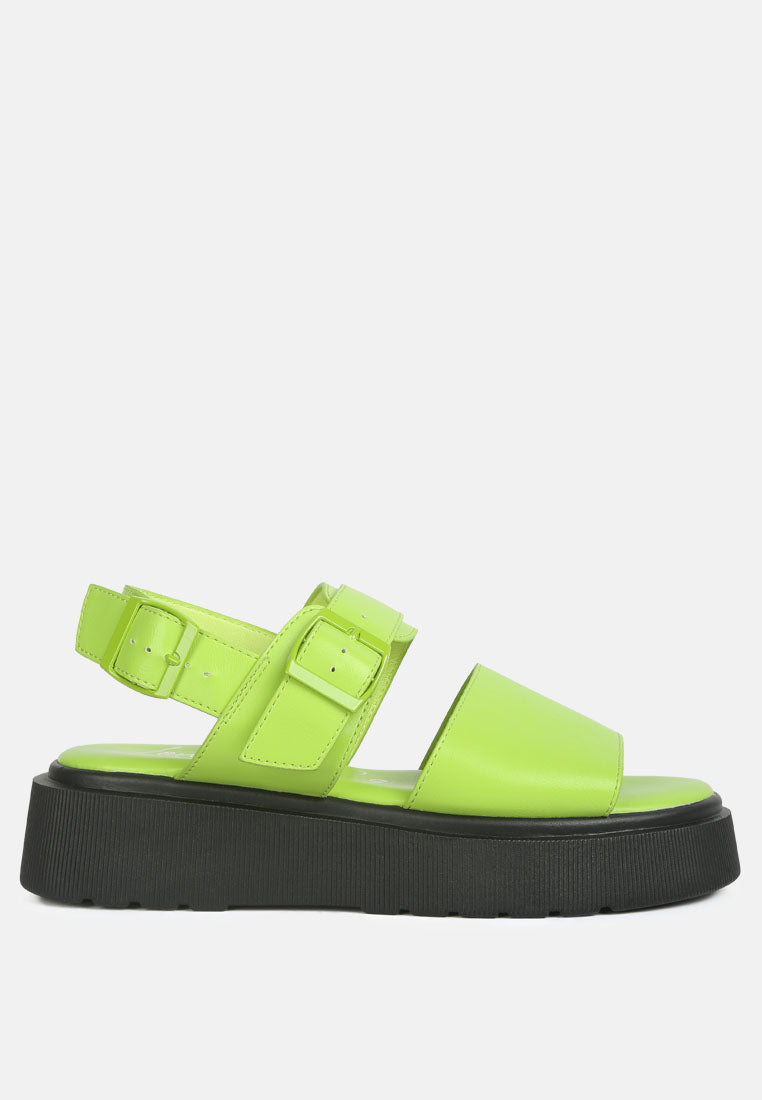 Gladen Pin Buckle Platform Sandals - Tigbul's Variety Fashion Shop