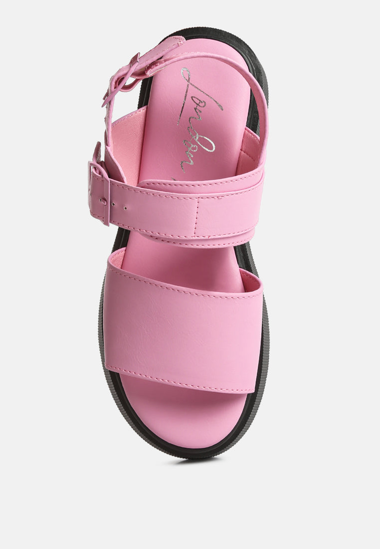 Gladen Pin Buckle Platform Sandals - Tigbul's Variety Fashion Shop