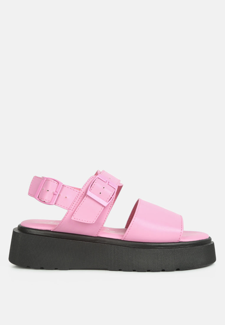 Gladen Pin Buckle Platform Sandals - Tigbul's Variety Fashion Shop