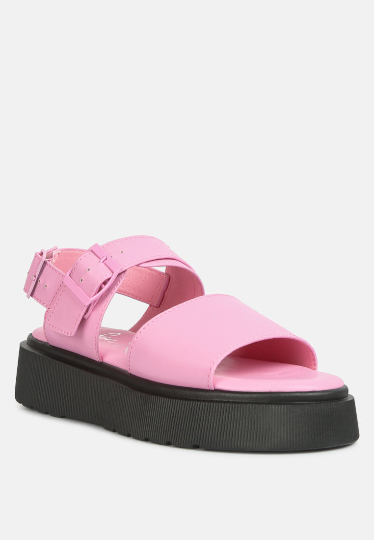 Gladen Pin Buckle Platform Sandals - Tigbul's Variety Fashion Shop