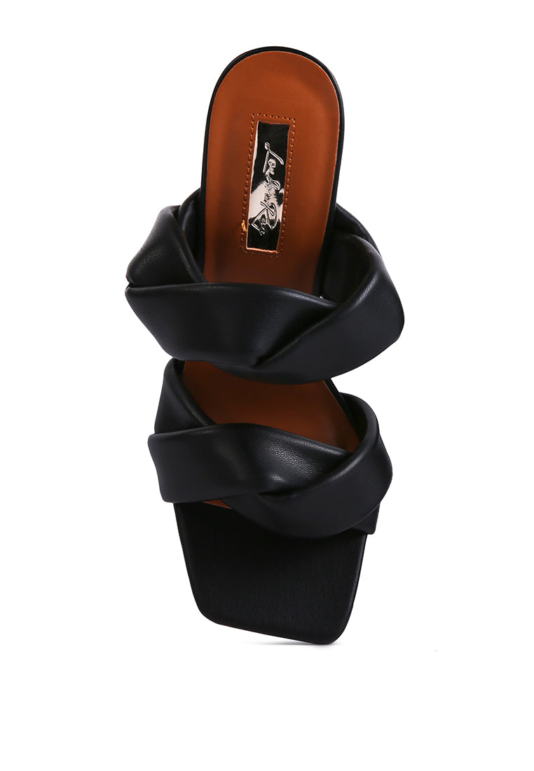 Glam Girl Twisted Strap Spool Heel Sandals - Tigbul's Variety Fashion Shop