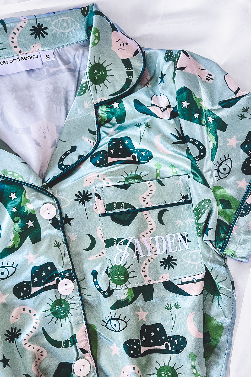 Green Rodeo Satin Pajamas - Tigbul's Variety Fashion Shop