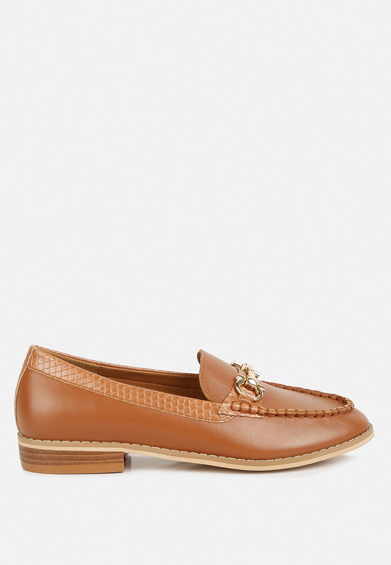 Holda Horsebit Embelished Loafers With Stitch Detail - Tigbul's Variety Fashion Shop