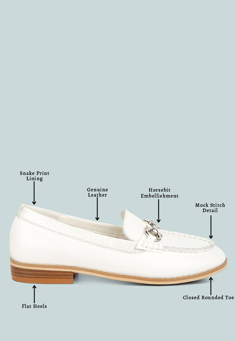 Holda Horsebit Embelished Loafers With Stitch Detail - Tigbul's Variety Fashion Shop