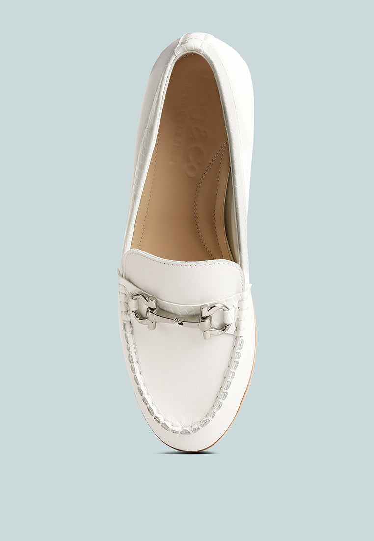 Holda Horsebit Embelished Loafers With Stitch Detail - Tigbul's Variety Fashion Shop