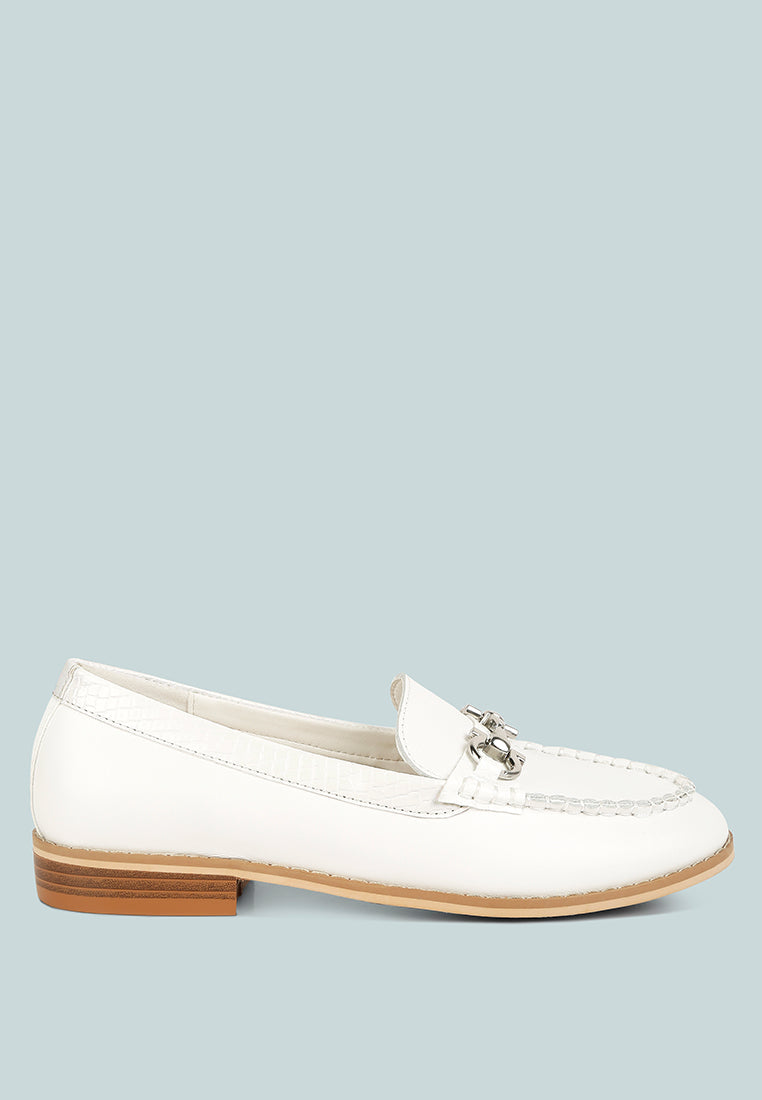 Holda Horsebit Embelished Loafers With Stitch Detail - Tigbul's Variety Fashion Shop