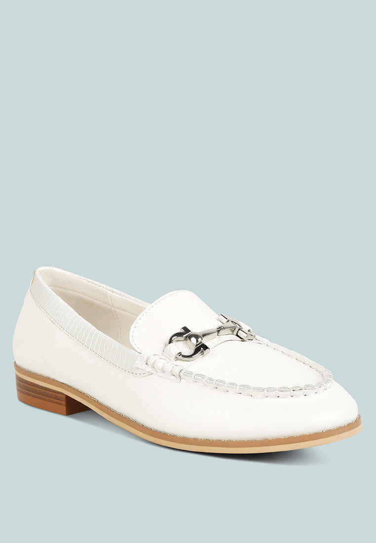 Holda Horsebit Embelished Loafers With Stitch Detail - Tigbul's Variety Fashion Shop