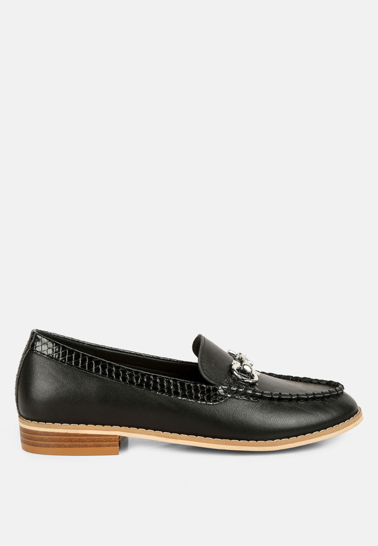 Holda Horsebit Embelished Loafers With Stitch Detail - Tigbul's Variety Fashion Shop
